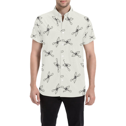 Kayak Pattern Print Design 01 Men's Short Sleeve Button Up Shirt