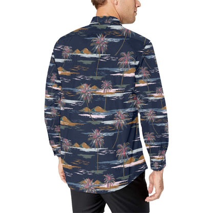 Pacific island Pattern Print Design A06 Men's Long Sleeve Shirt