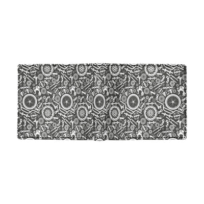 Bicycle Tools Pattern Print Design 02 Men's ID Card Wallet