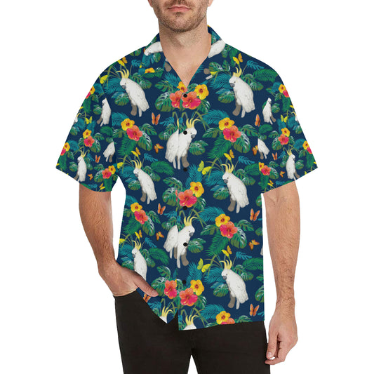 Cockatoo Tropical Pattern Print Design 02 Men's Hawaiian Shirt