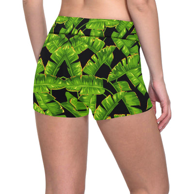 Banana Leaf Pattern Print Design BL06 Yoga Shorts