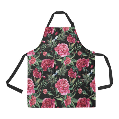 Peony Pattern Print Design PE04 Apron with Pocket