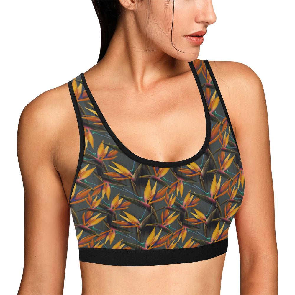 Bird Of Paradise Pattern Print Design 01 Sports Bra