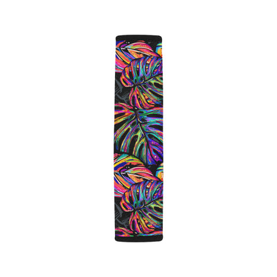 Neon Color Tropical Palm Leaves Car Seat Belt Cover