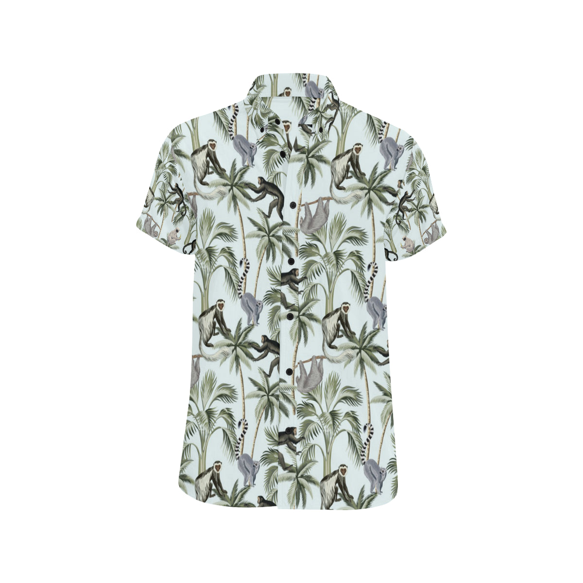 Rainforest Pattern Print Design RF04 Men's Short Sleeve Button Up Shirt
