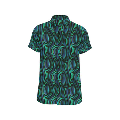 Abalone Pattern Print Design 01 Men's Short Sleeve Button Up Shirt