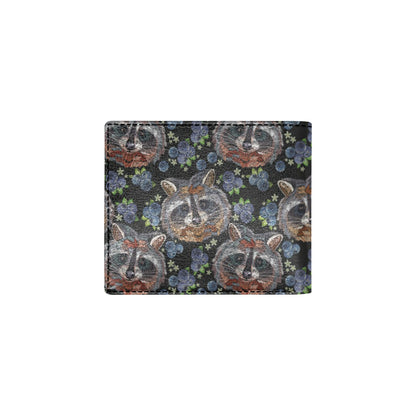 Raccoon Pattern Print Design A03 Men's ID Card Wallet