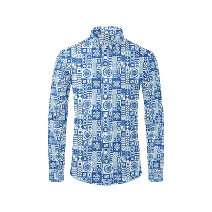 Swedish Print Pattern Men's Long Sleeve Shirt
