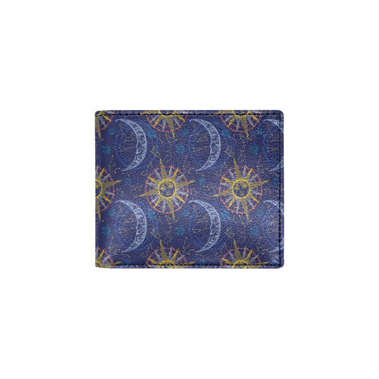 Celestial Moon Sun Pattern Print Design 01 Men's ID Card Wallet