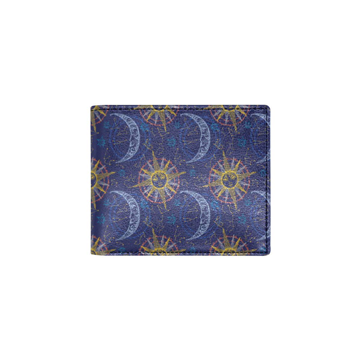 Celestial Moon Sun Pattern Print Design 01 Men's ID Card Wallet