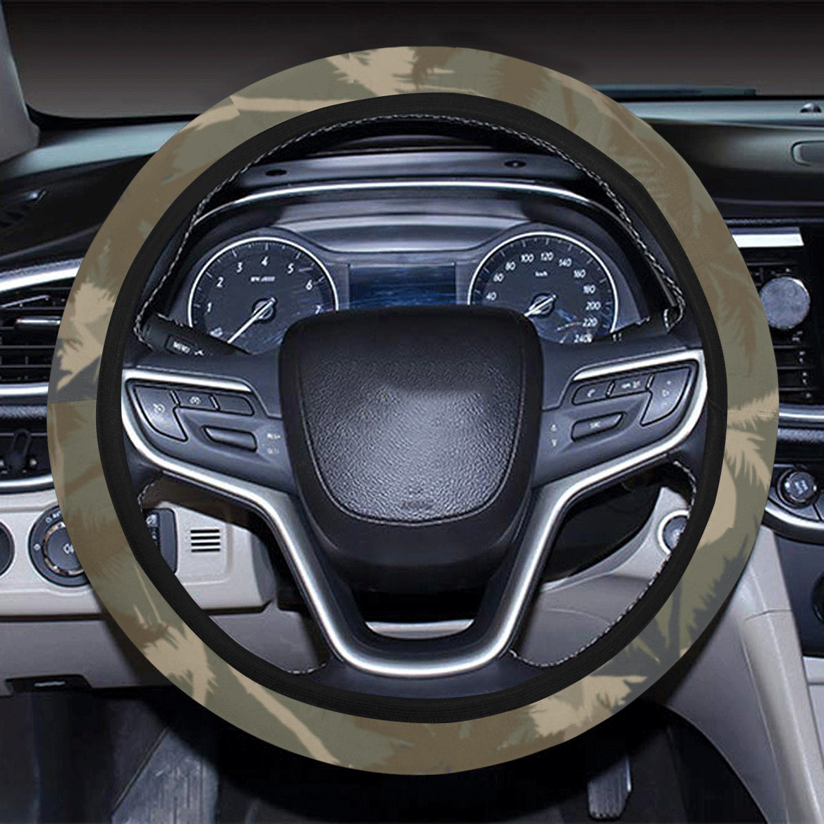 Palm Tree camouflage Steering Wheel Cover with Elastic Edge