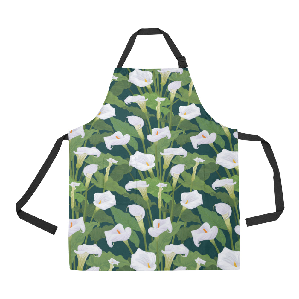 Lily Pattern Print Design 04 Apron with Pocket