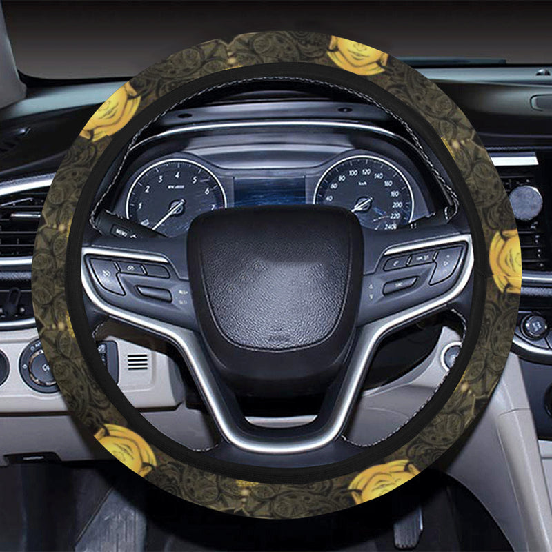 Buddha Pattern Print Design 04 Steering Wheel Cover with Elastic Edge