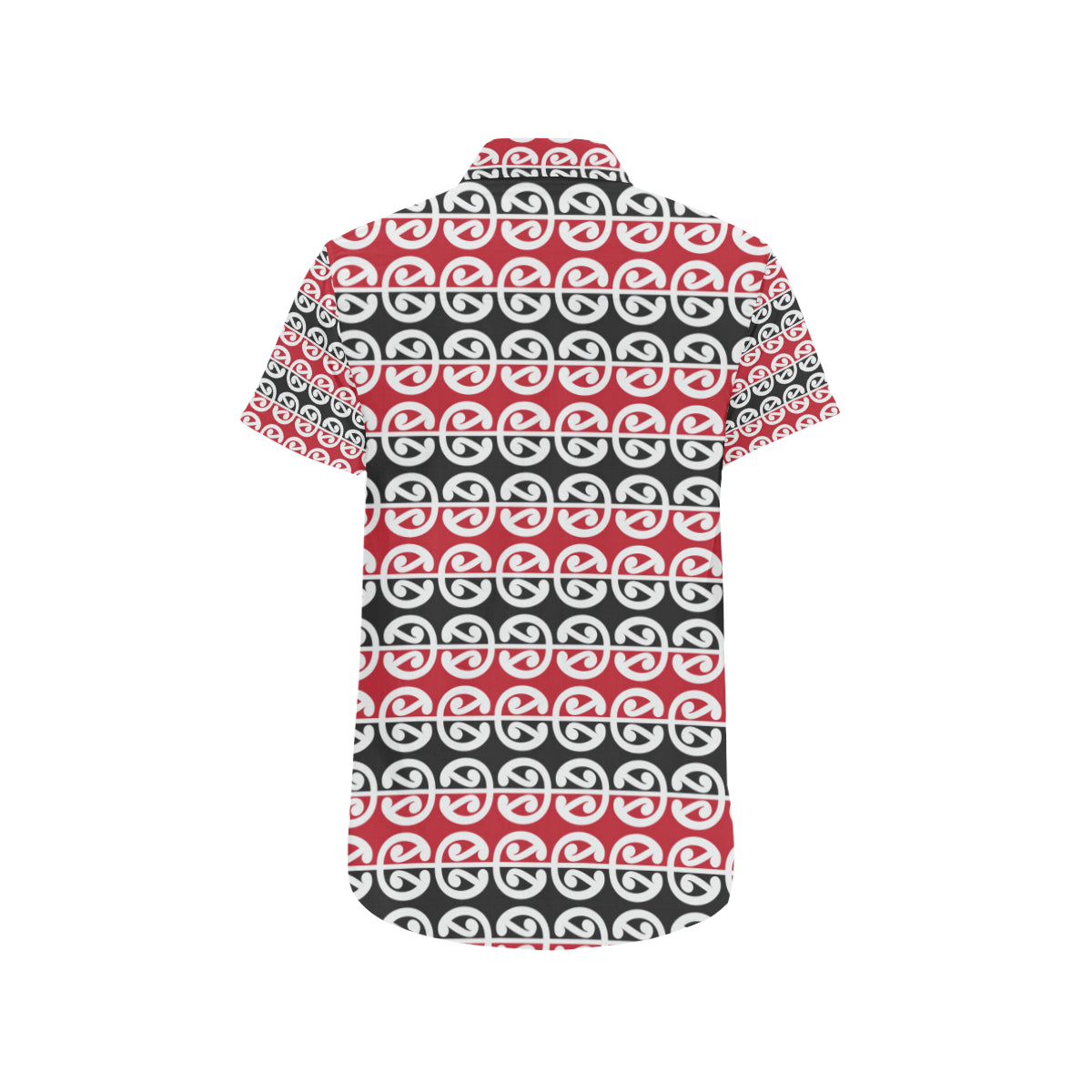 Maori Classic Themed Design Print Men's Short Sleeve Button Up Shirt