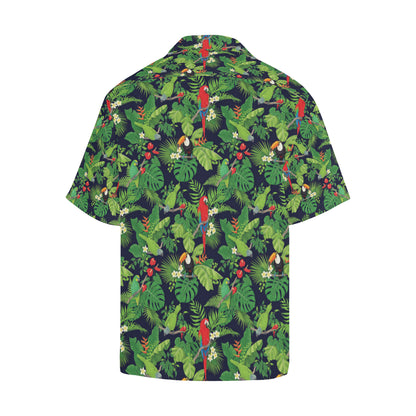 Rainforest Parrot Pattern Print Design A03 Men's Hawaiian Shirt