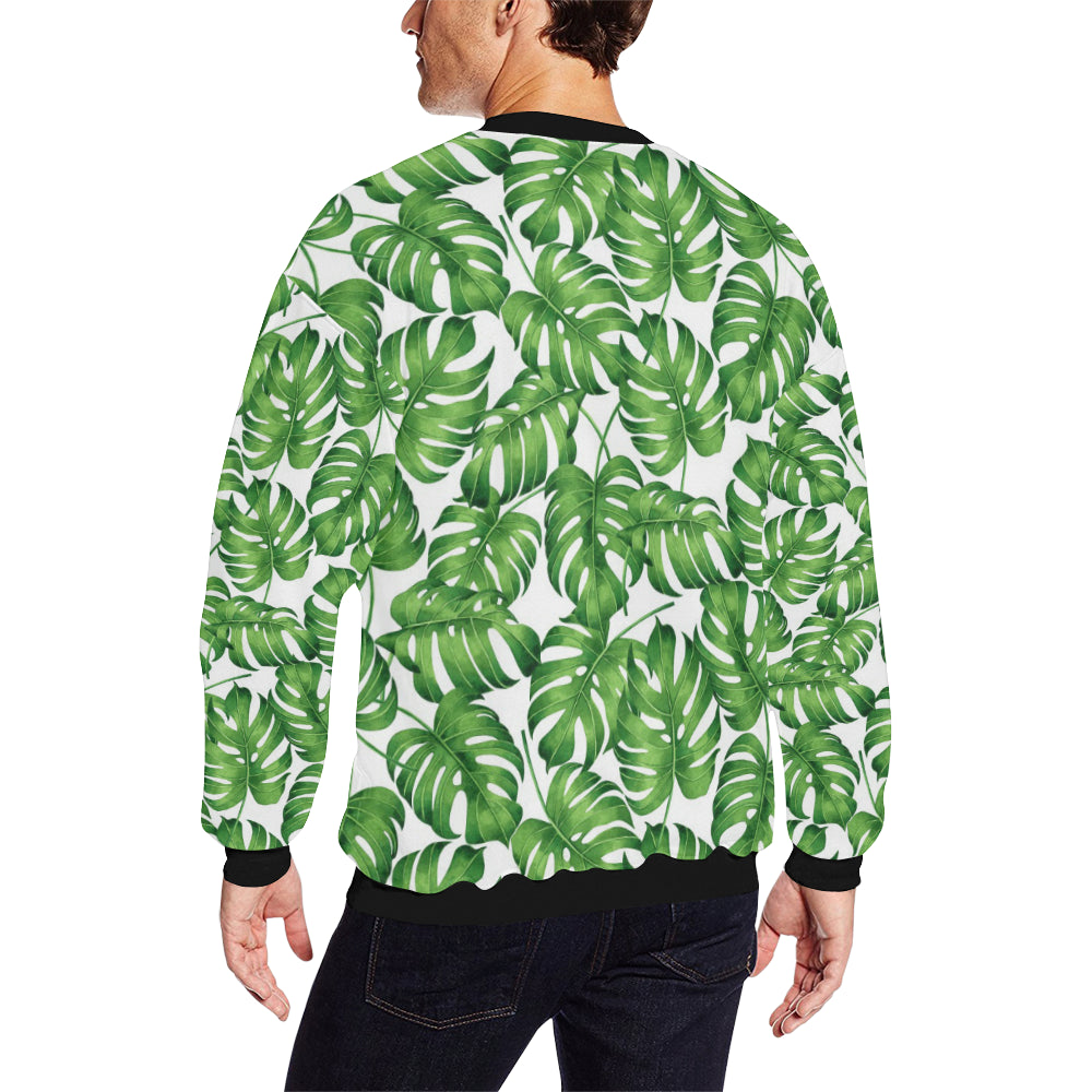 Palm Leaves Pattern Print Design PL08 Men Long Sleeve Sweatshirt