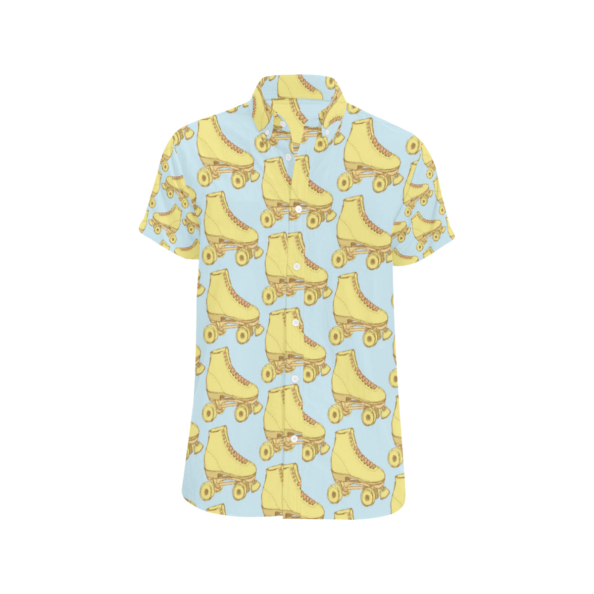 Roller skate Pattern Print Design A03 Men's Short Sleeve Button Up Shirt