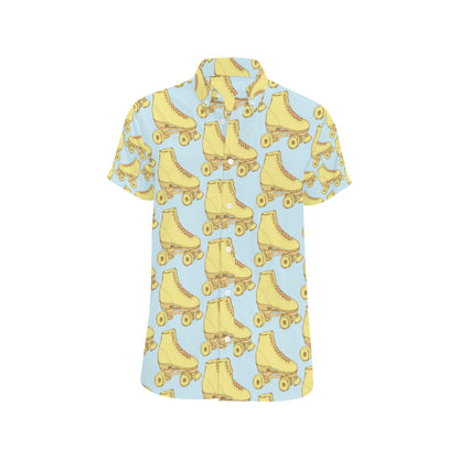 Roller skate Pattern Print Design A03 Men's Short Sleeve Button Up Shirt