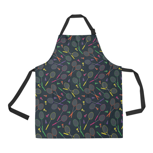 Badminton Pattern Print Design 04 Apron with Pocket