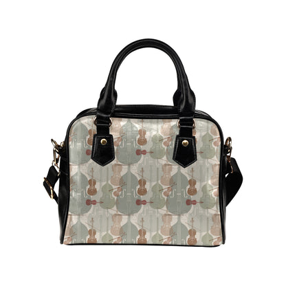 Violin Pattern Print Design 01 Shoulder Handbag