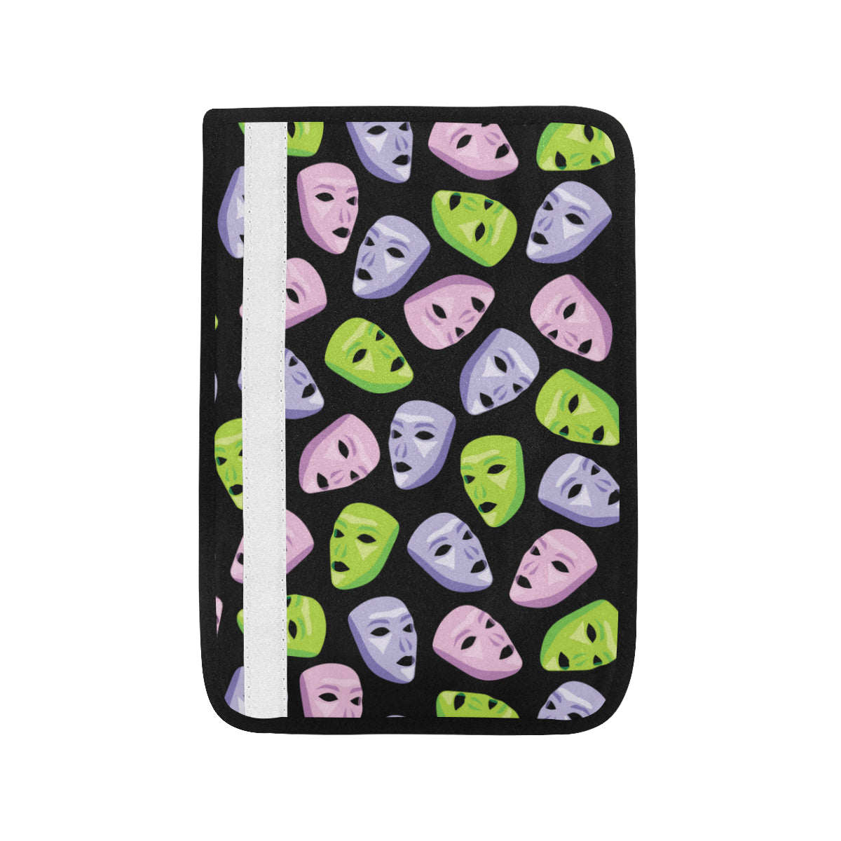 Acting Mask Pattern Print Design 04 Car Seat Belt Cover