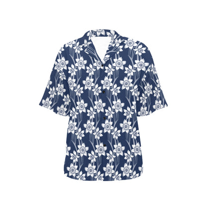 Daffodils Pattern Print Design DF09 Women's Hawaiian Shirt