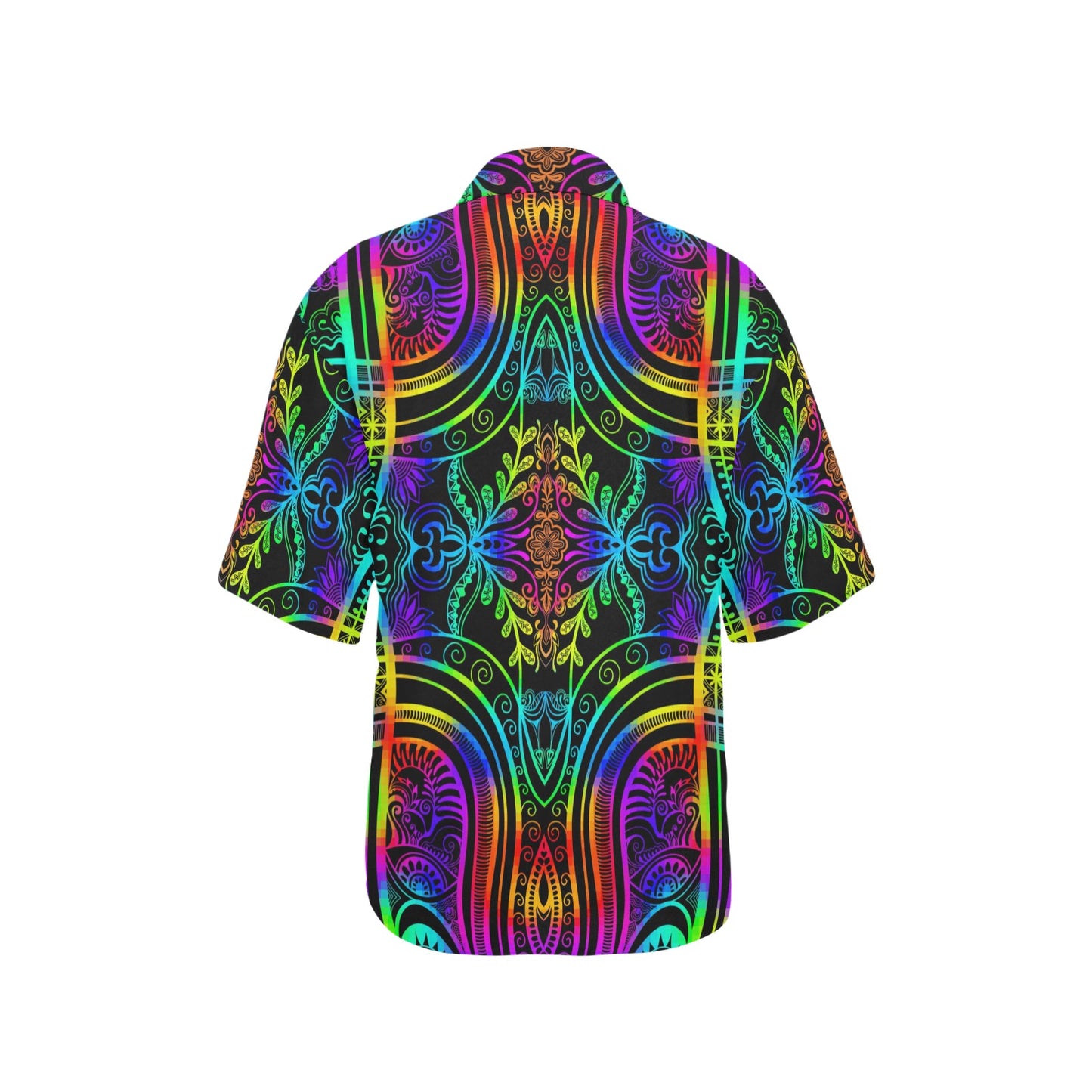 Neon Trible Rainbow Pattern Print Design A01 Women's Hawaiian Shirt