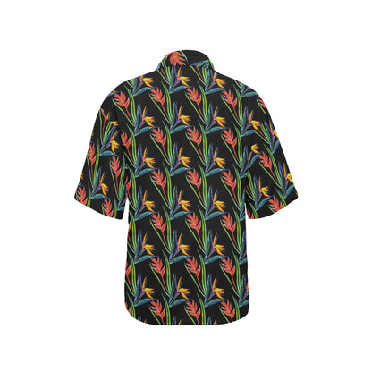 Heliconia Pattern Print Design HL04 Women's Hawaiian Shirt