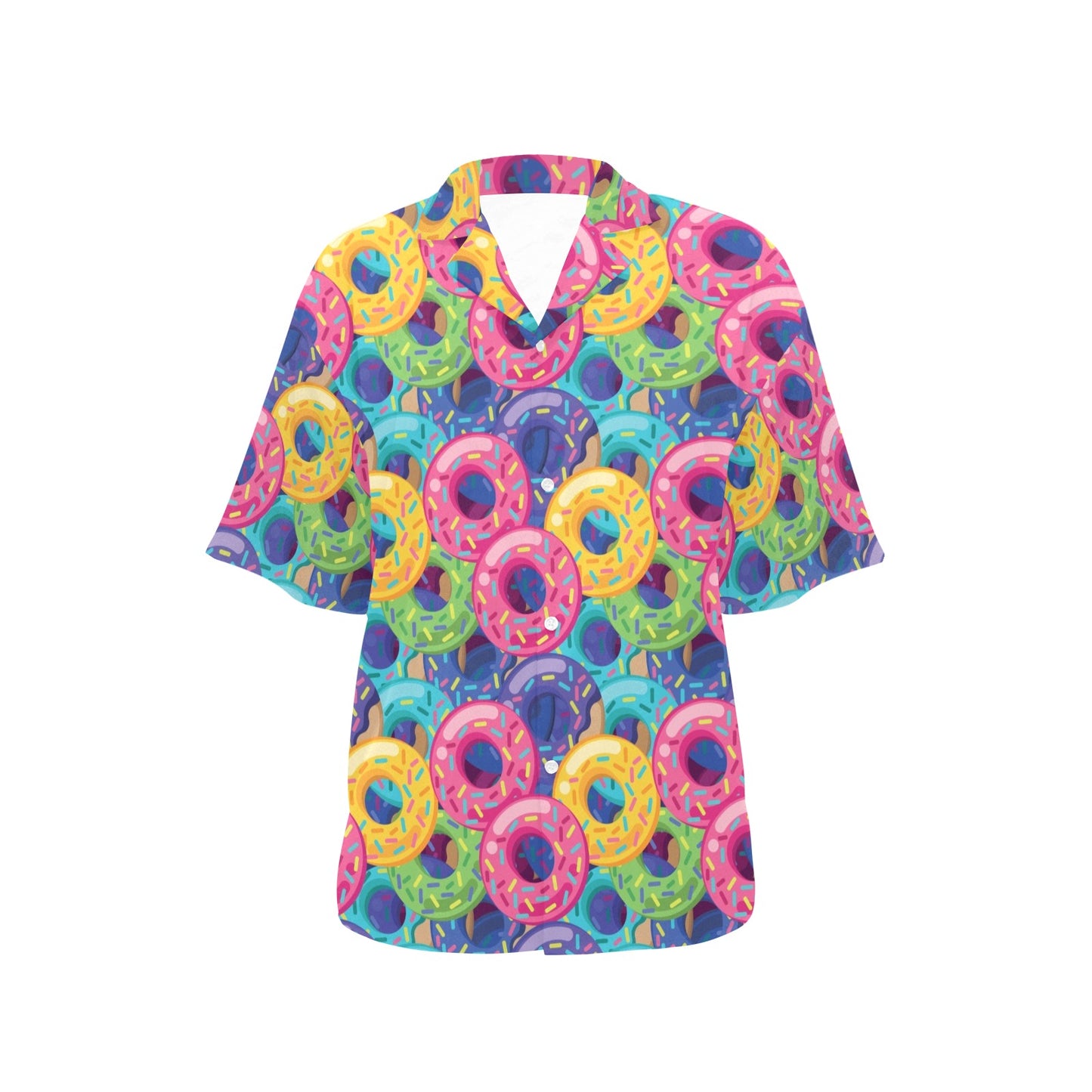 Donut Pattern Print Design DN010 Women's Hawaiian Shirt