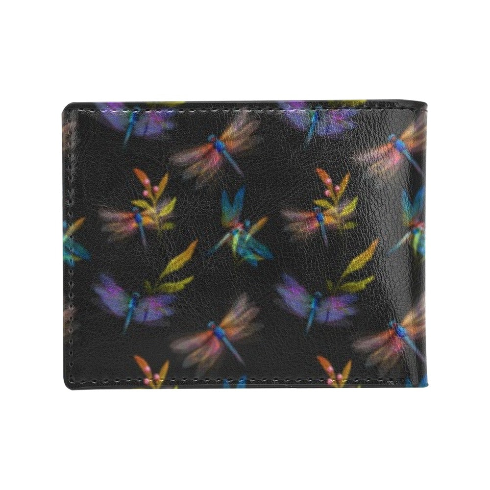 Dragonfly Colorful Realistic Print Men's ID Card Wallet