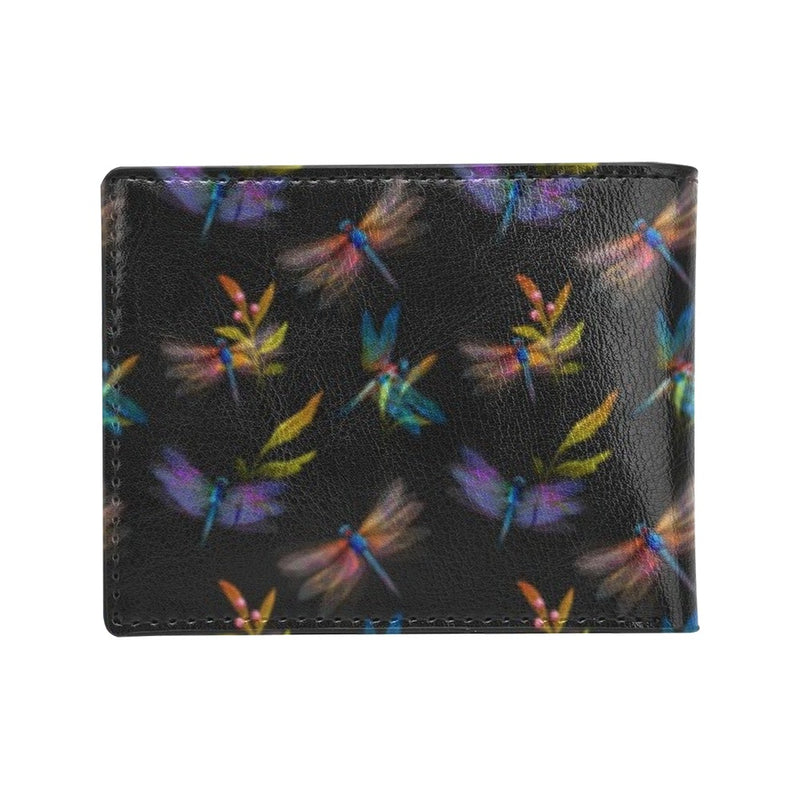 Dragonfly Colorful Realistic Print Men's ID Card Wallet