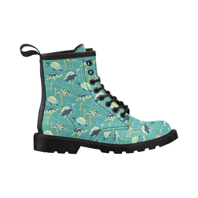 Sea Turtle Pattern Print Design T08 Women's Boots