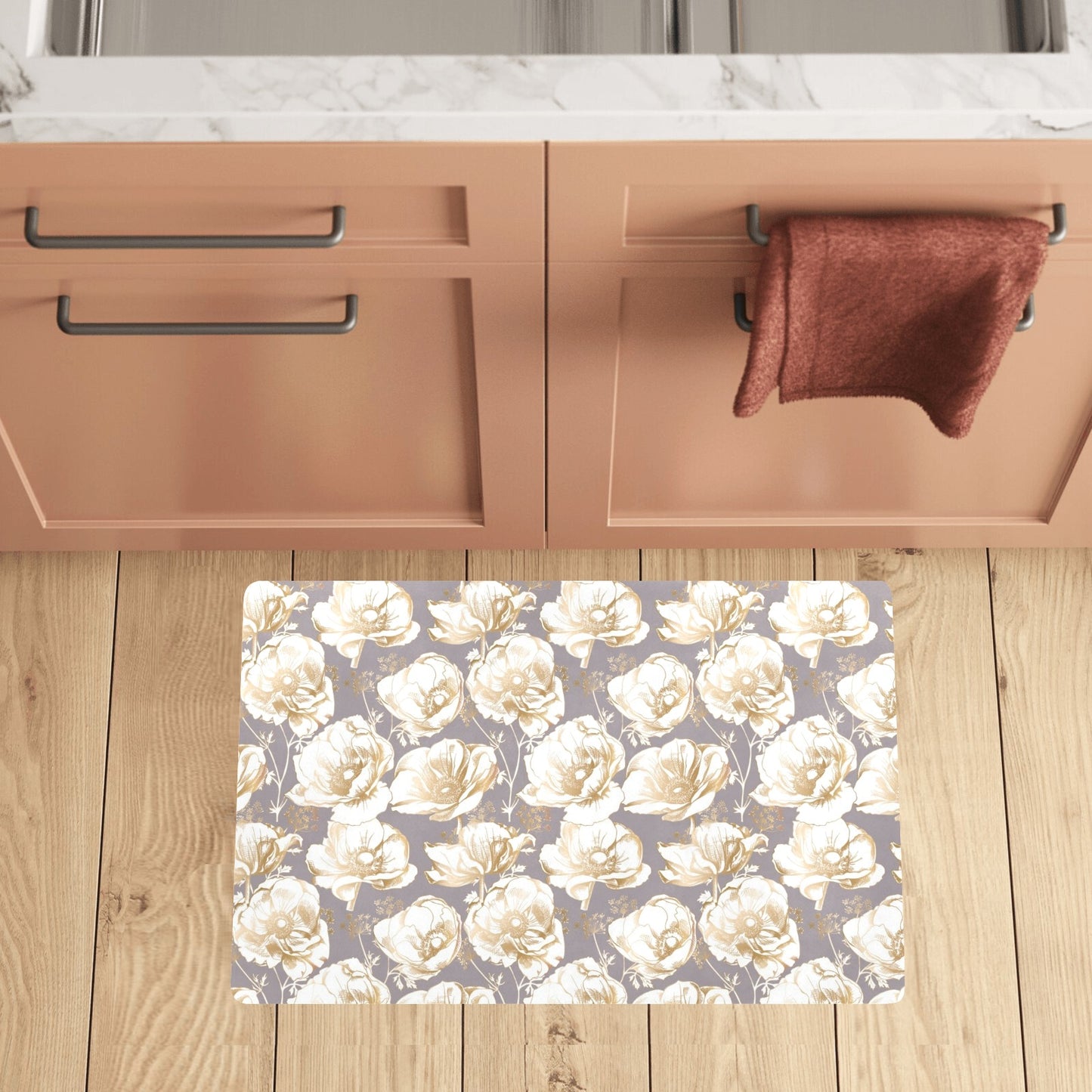 Anemone Pattern Print Design AM05 Kitchen Mat