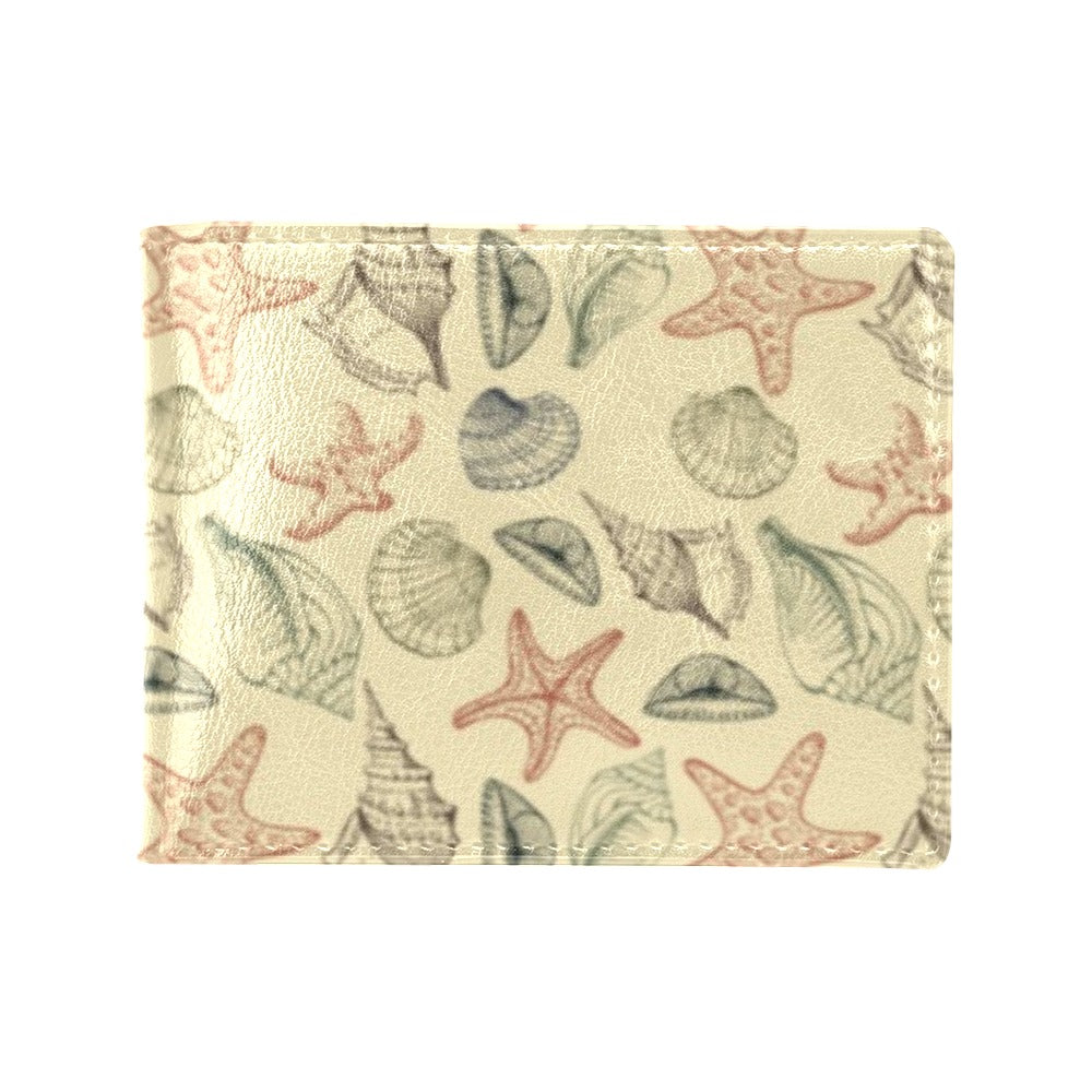 Seashell Print Design LKS305 Men's ID Card Wallet