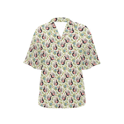 Rooster Print Design Women's Hawaiian Shirt