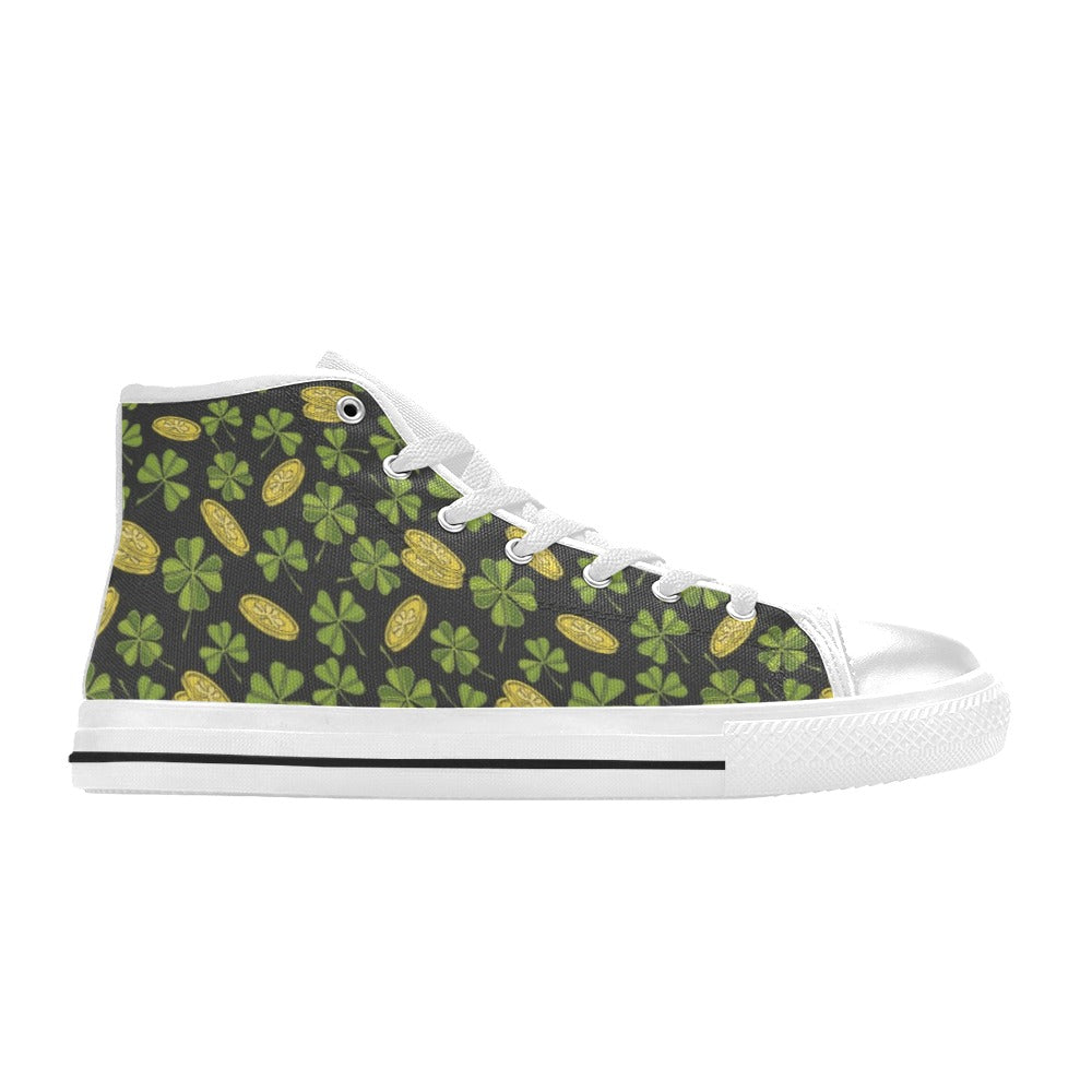 St Patricks Day Print Design LKS305 High Top Women's White Shoes