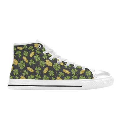 St Patricks Day Print Design LKS305 High Top Women's White Shoes