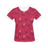 Hibiscus Red Pattern Print LKS308 Women's  T-shirt