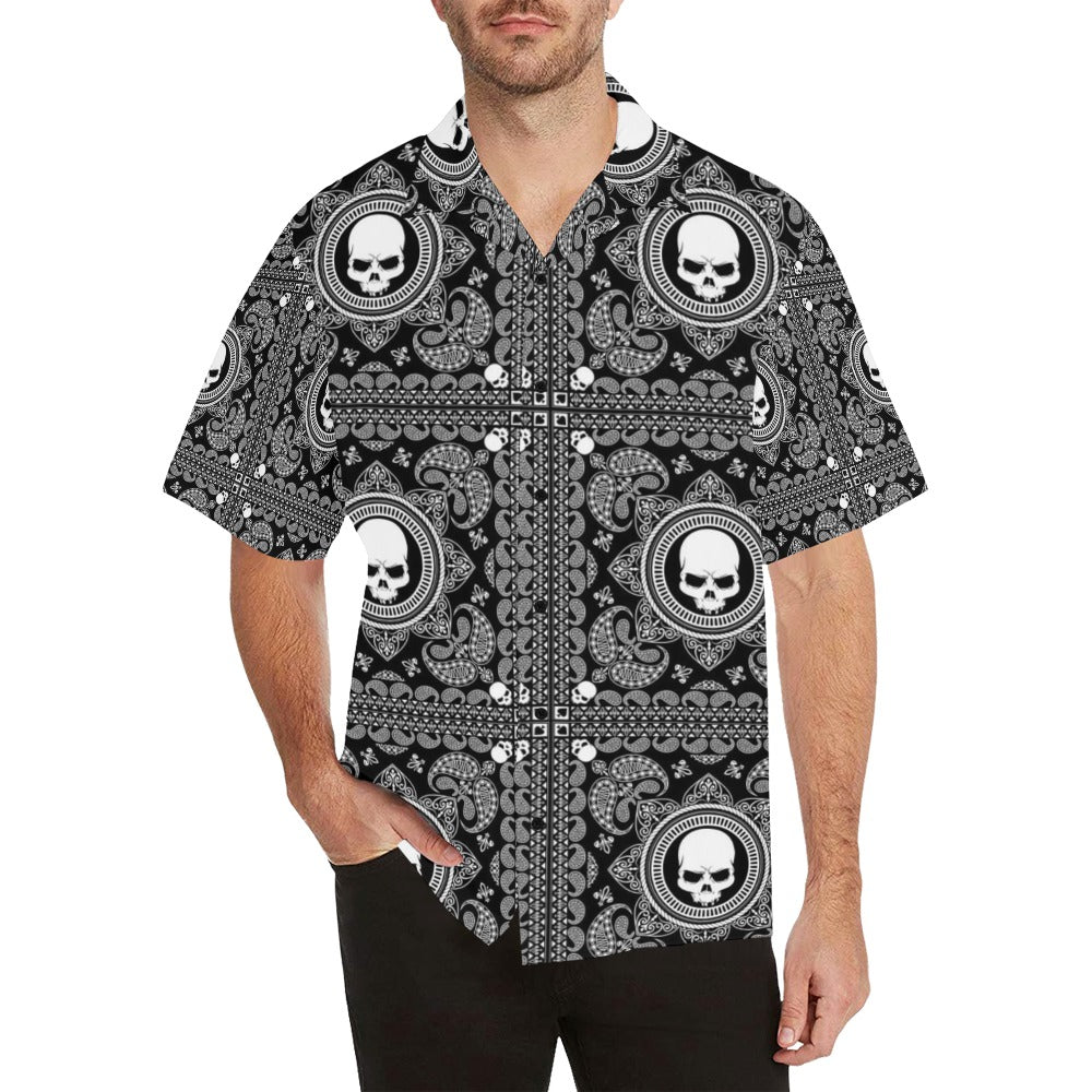 Bandana Skull Print Design LKS303 Men's Hawaiian Shirt