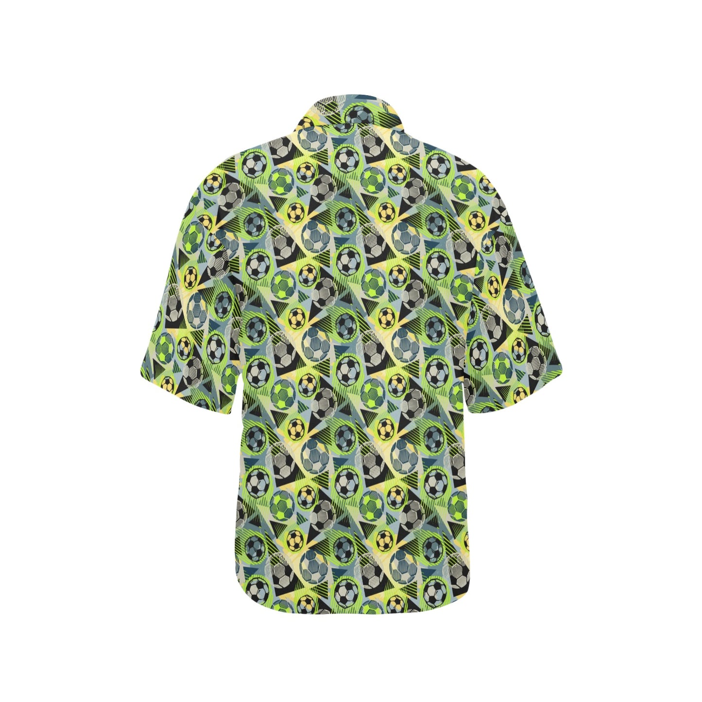 Soccer Ball Themed Print Pattern Women's Hawaiian Shirt