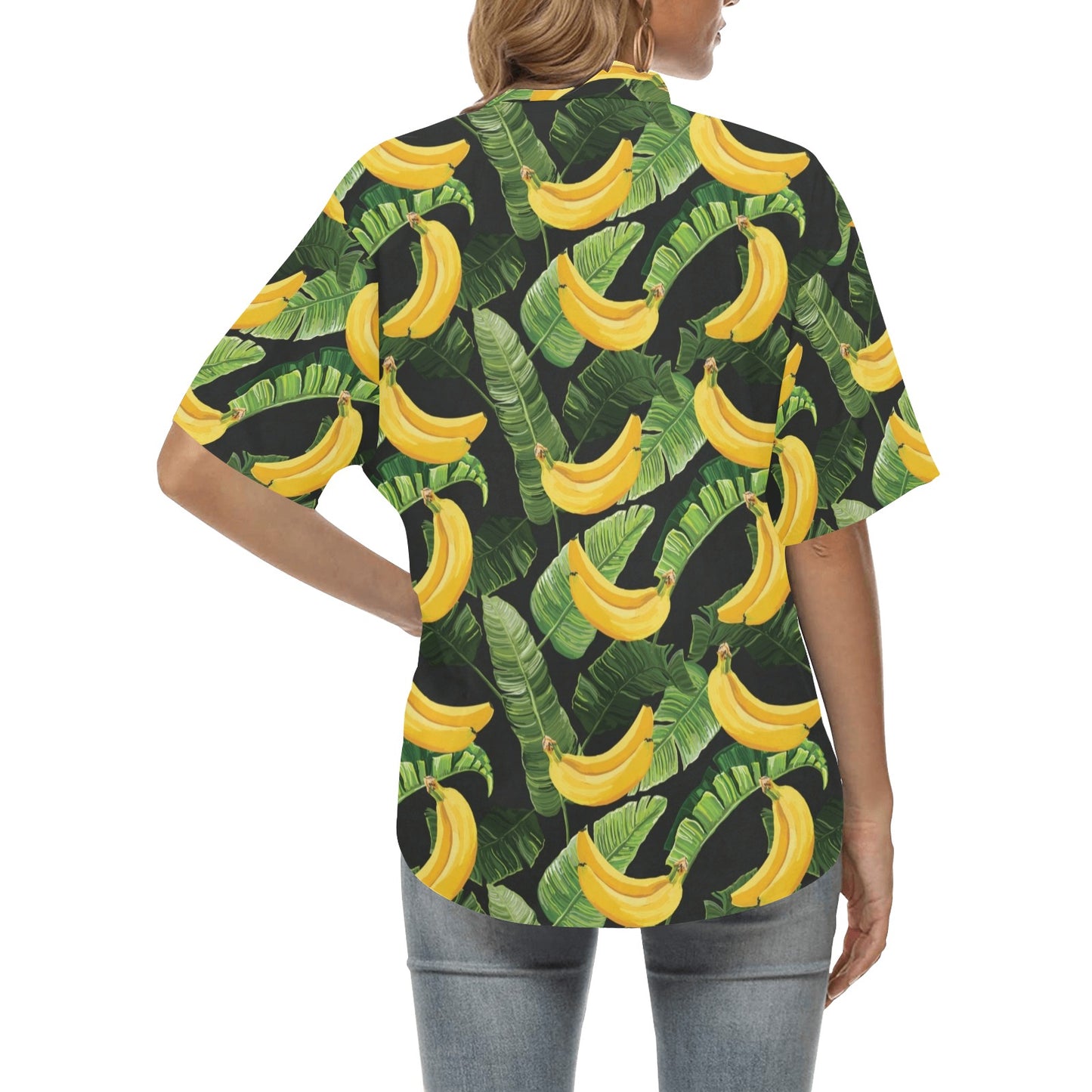 Banana Pattern Print Design BA01 Women's Hawaiian Shirt