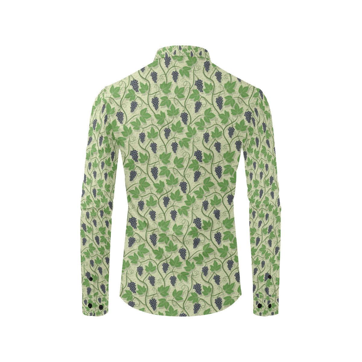 Wine Grape Thmed Print Men's Long Sleeve Shirt