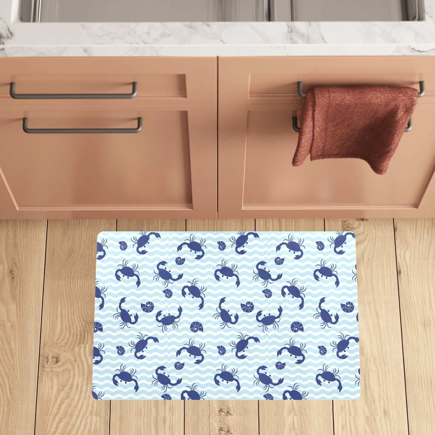 Crab Pattern Print Design 04 Kitchen Mat