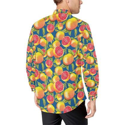 Grapefruit Pattern Print Design GF04 Men's Long Sleeve Shirt