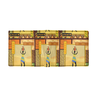 African Girl Design Men's ID Card Wallet