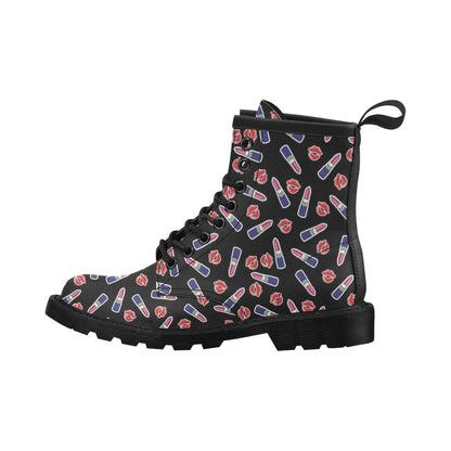 Lipstick Pattern Print Design LT01 Women's Boots