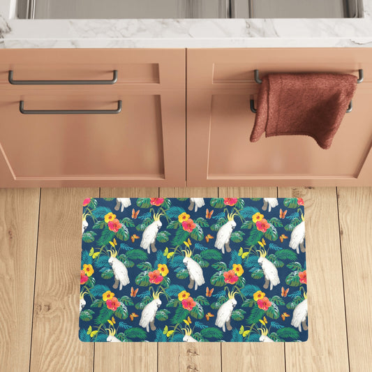 Cockatoo Tropical Pattern Print Design 02 Kitchen Mat