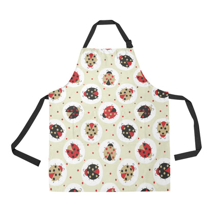 Ladybug Pattern Print Design 03 Apron with Pocket