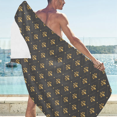 Fleur De Lis Print Design LKS402 Beach Towel 32" x 71"