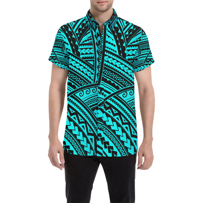 Polynesian Tribal Men's Short Sleeve Button Up Shirt